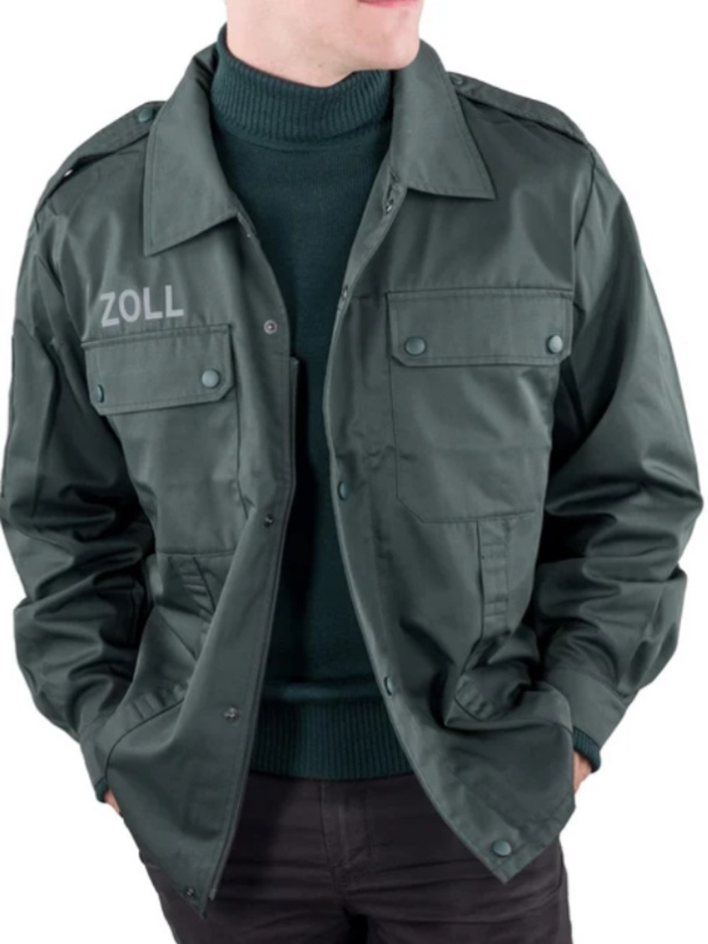 ZOLL German Customs Military Replica Jacket Green w/ Reflective Lettering